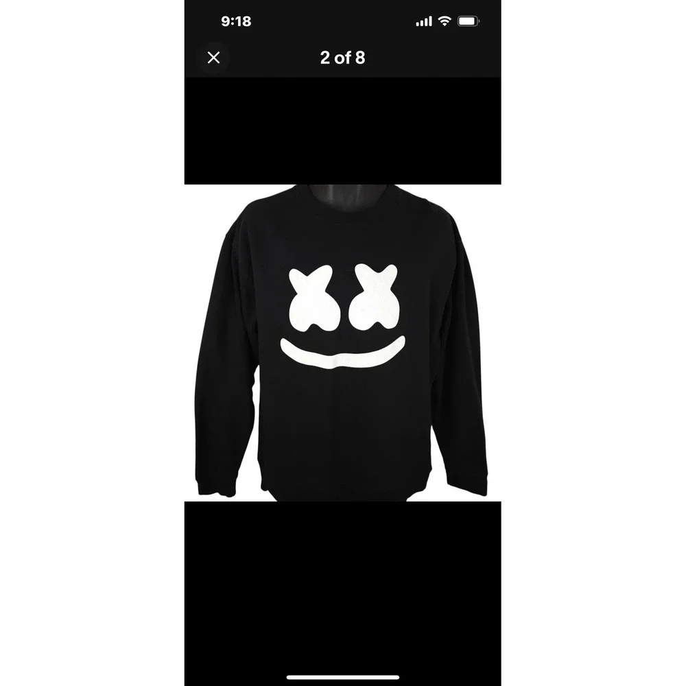 Marshmello Sweatshirt Mens Size Medium Black DJ Record Producer